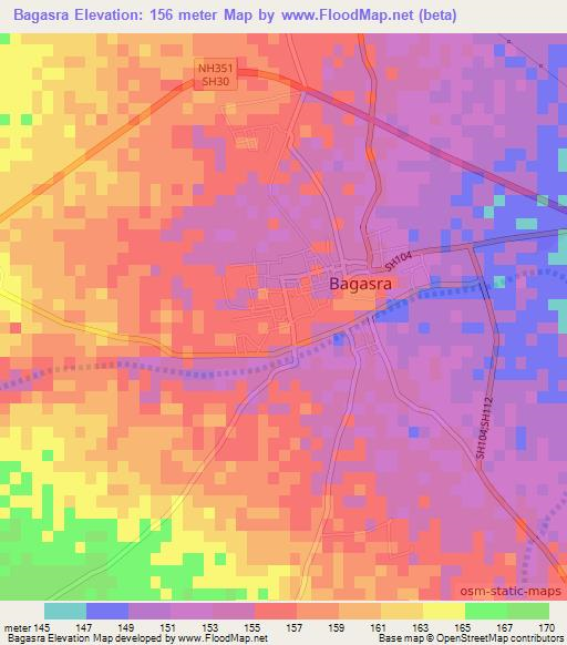 Bagasra,India Elevation Map