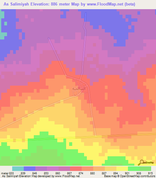 As Salimiyah,Syria Elevation Map