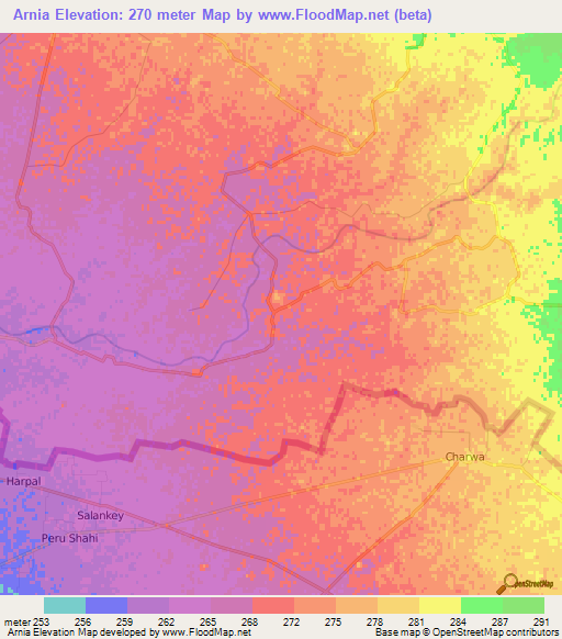 Arnia,India Elevation Map