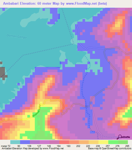 Ambabari,India Elevation Map