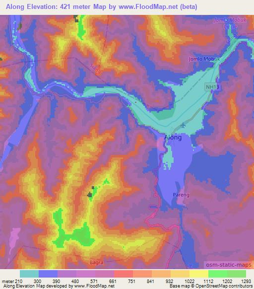 Along,India Elevation Map