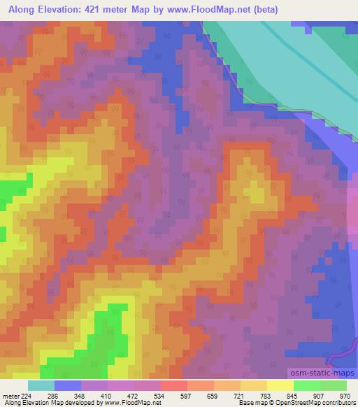 Along,India Elevation Map