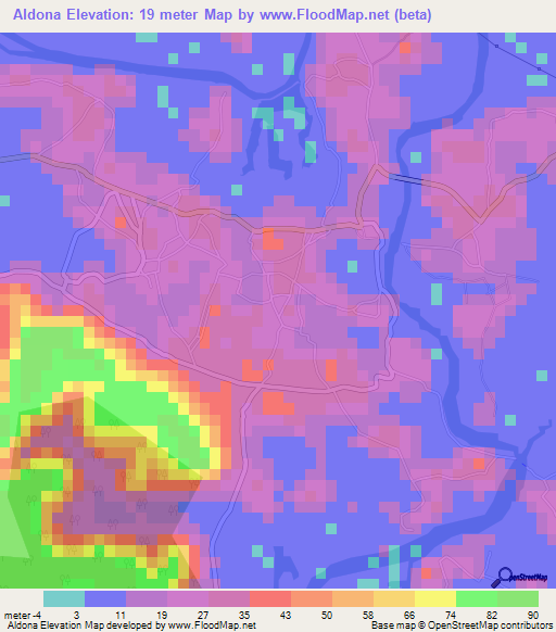 Aldona,India Elevation Map