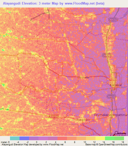 Alayangudi,India Elevation Map