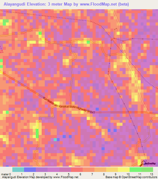 Alayangudi,India Elevation Map