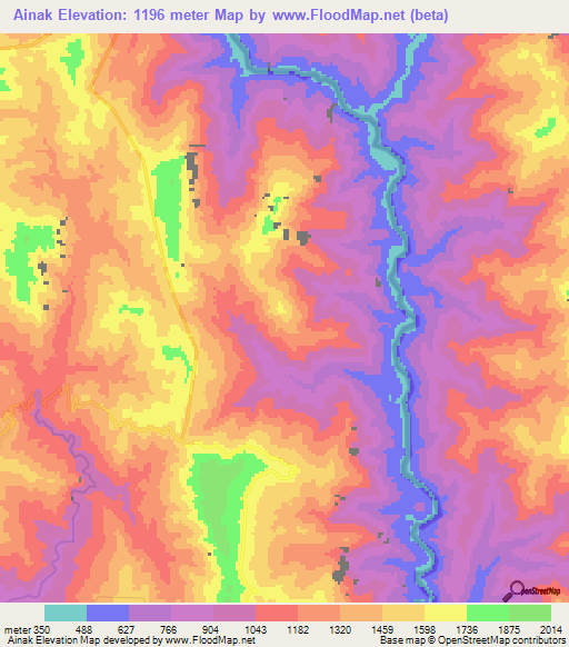 Ainak,India Elevation Map
