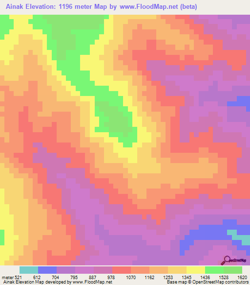 Ainak,India Elevation Map