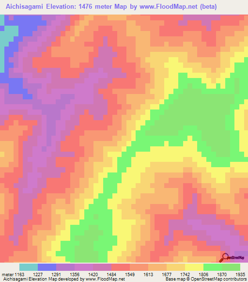 Aichisagami,India Elevation Map