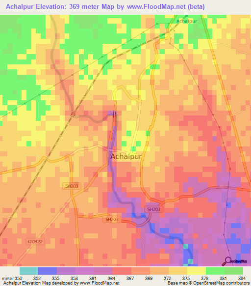 Achalpur,India Elevation Map