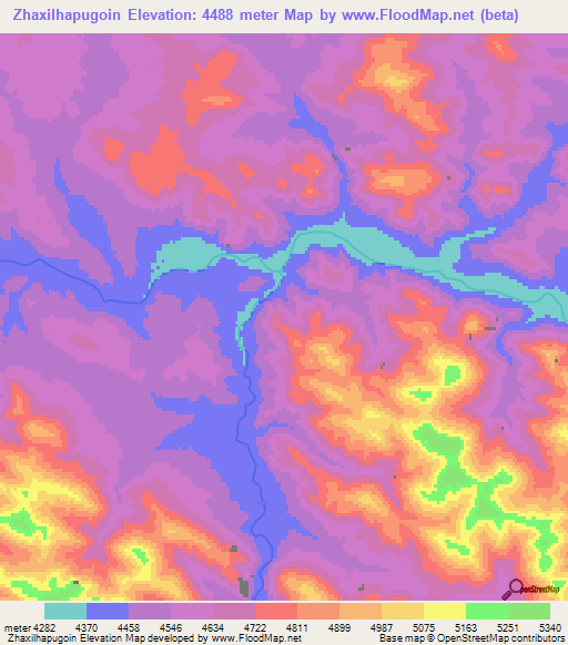 Zhaxilhapugoin,China Elevation Map