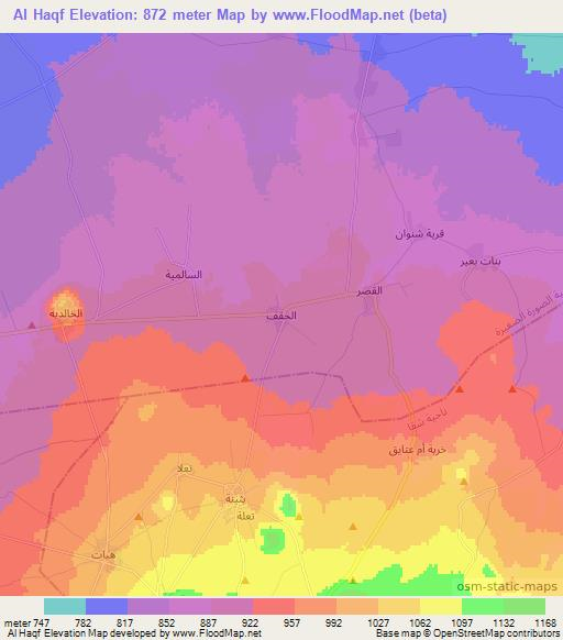 Al Haqf,Syria Elevation Map
