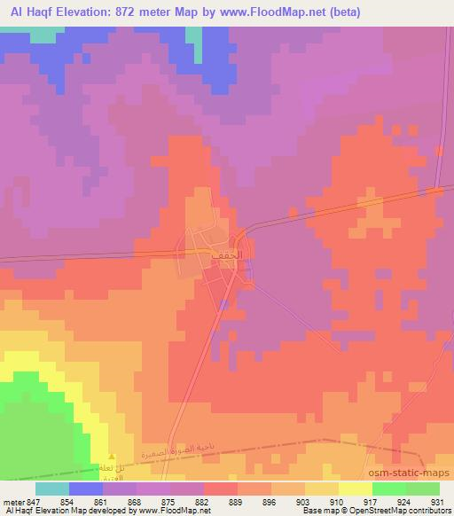 Al Haqf,Syria Elevation Map