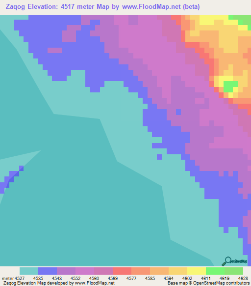 Zaqog,China Elevation Map