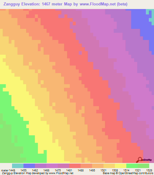 Zangguy,China Elevation Map