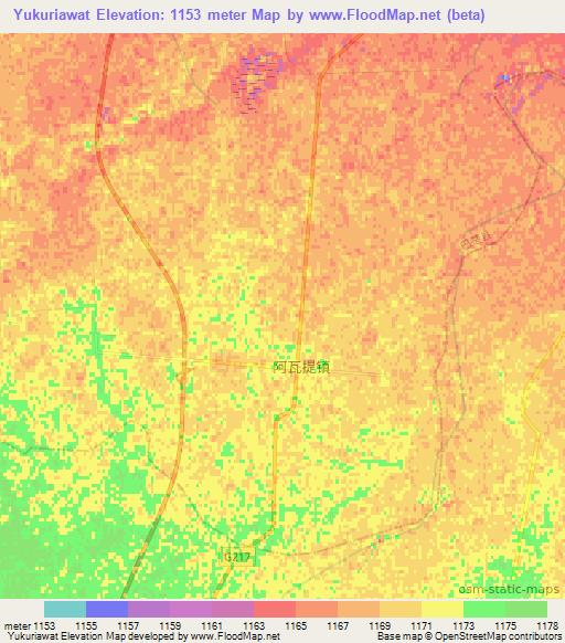 Yukuriawat,China Elevation Map