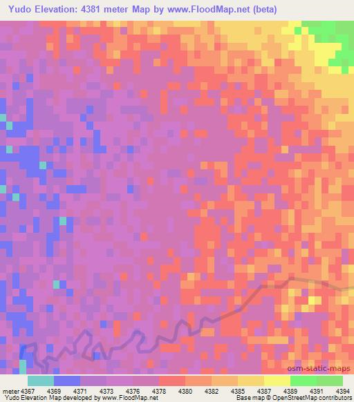 Yudo,China Elevation Map