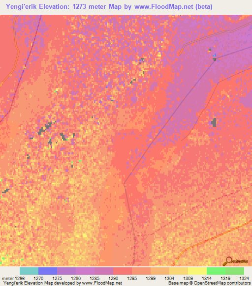Yengi'erik,China Elevation Map