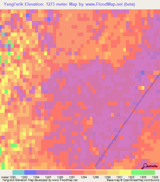 Yengi'erik,China Elevation Map