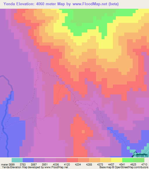 Yenda,China Elevation Map