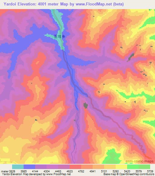 Yardoi,China Elevation Map