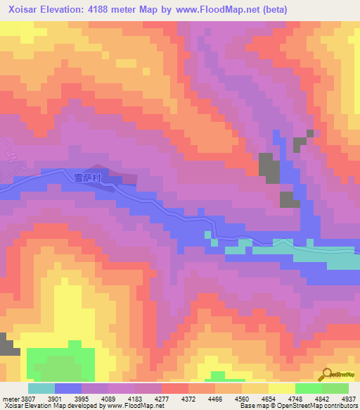 Xoisar,China Elevation Map