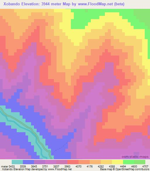 Xobando,China Elevation Map