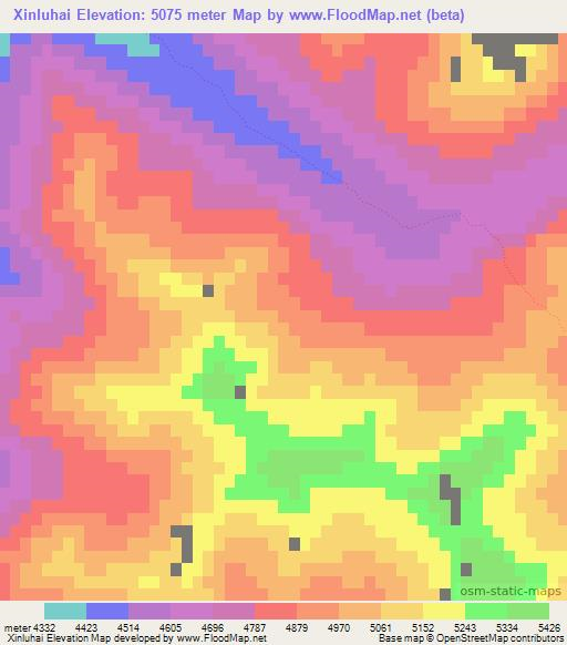Xinluhai,China Elevation Map
