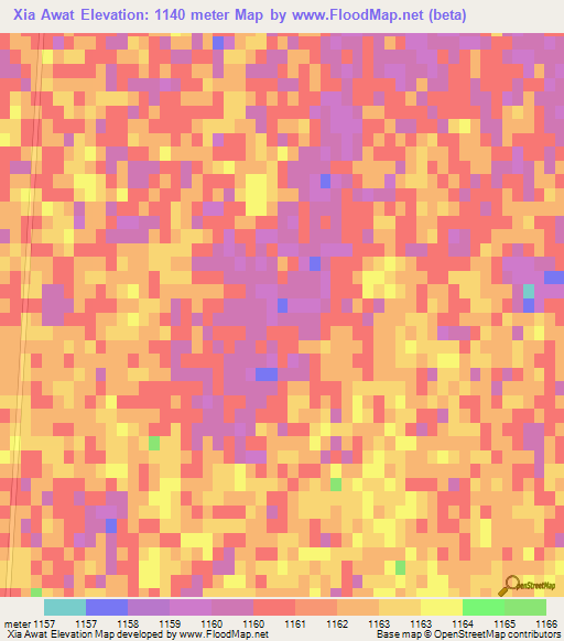 Xia Awat,China Elevation Map