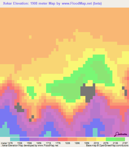 Xekar,China Elevation Map