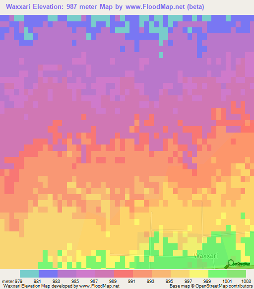 Waxxari,China Elevation Map
