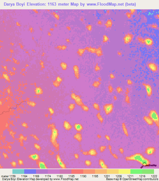 Darya Boyi,China Elevation Map