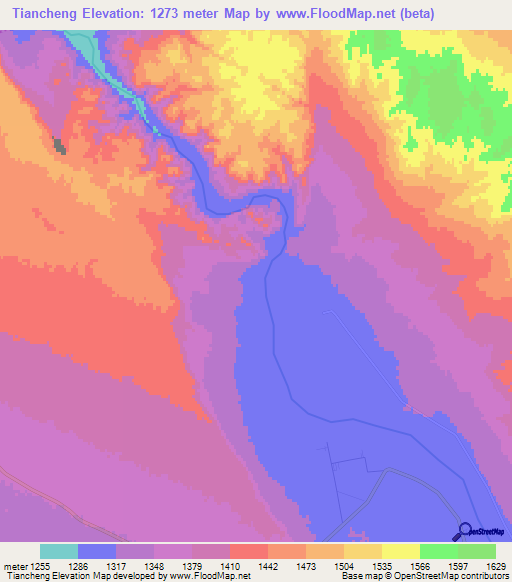Tiancheng,China Elevation Map