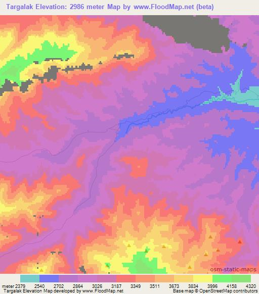 Targalak,China Elevation Map