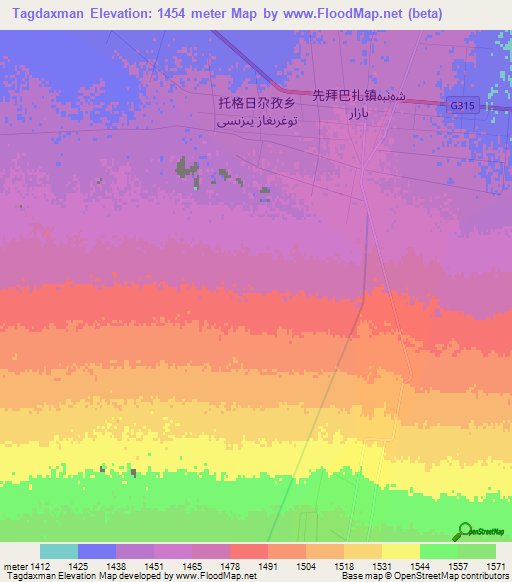 Tagdaxman,China Elevation Map
