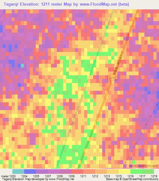 Tagarqi,China Elevation Map