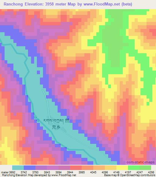 Ranchong,China Elevation Map