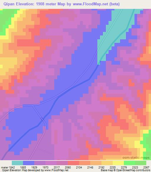 Qipan,China Elevation Map