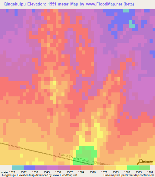 Qingshuipu,China Elevation Map