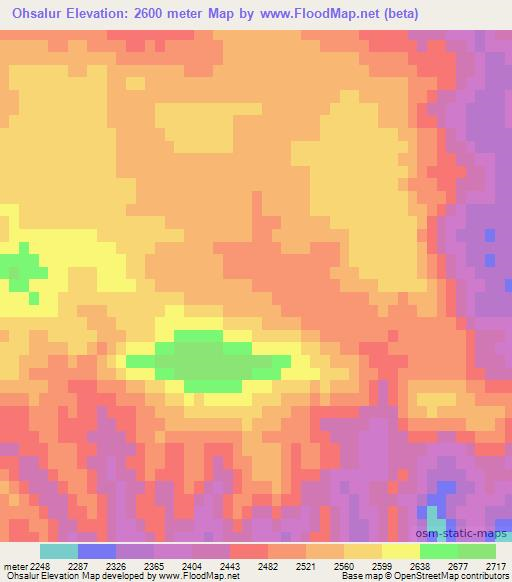 Ohsalur,China Elevation Map