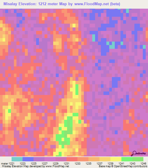 Misalay,China Elevation Map