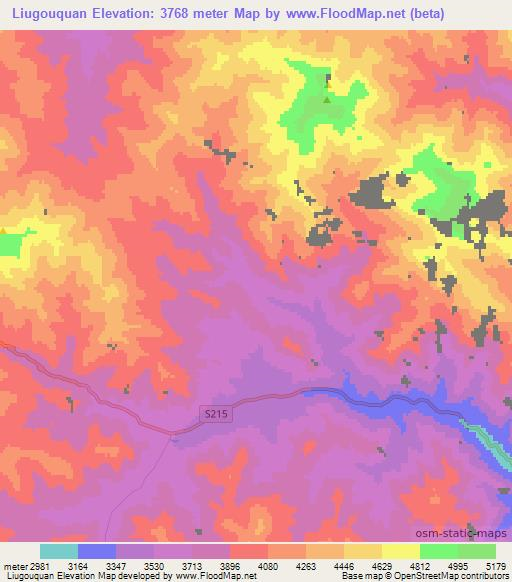 Liugouquan,China Elevation Map
