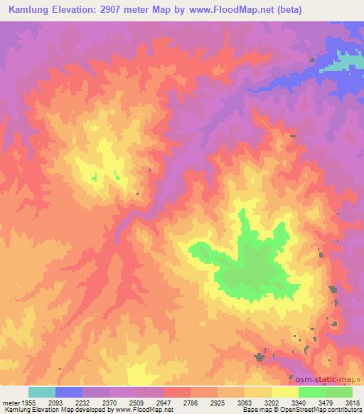 Kamlung,China Elevation Map