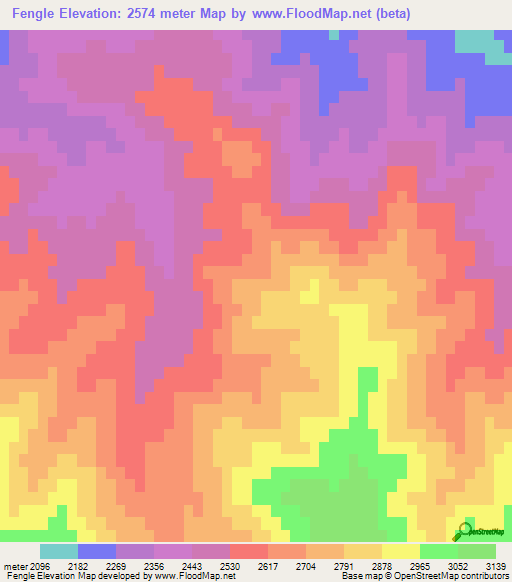 Fengle,China Elevation Map