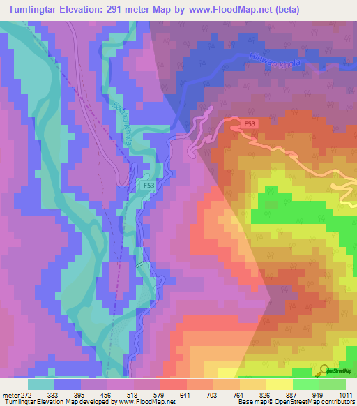 Tumlingtar,Nepal Elevation Map