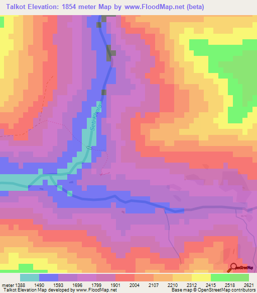 Talkot,Nepal Elevation Map