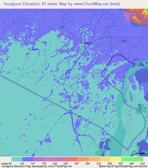 Surajpura,Nepal Elevation Map