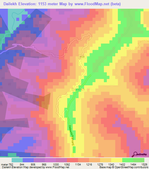 Dailekh,Nepal Elevation Map