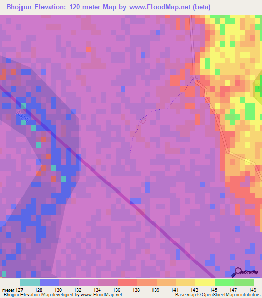Bhojpur,Nepal Elevation Map