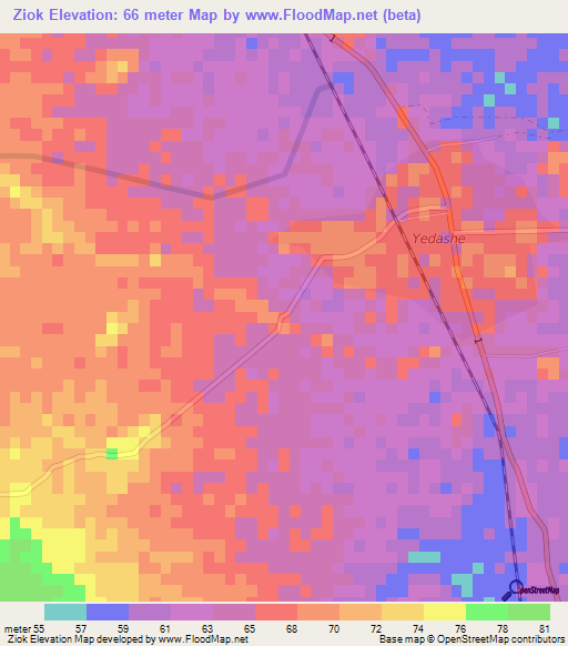 Ziok,Myanmar Elevation Map