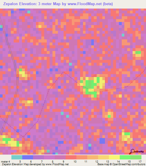 Zepalon,Myanmar Elevation Map